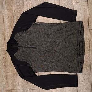 SMARTWOOL Grey Black Merino Wool Mens Medium Half Zip Pullover Sweater‎